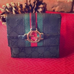 Gucci black French fold wallet